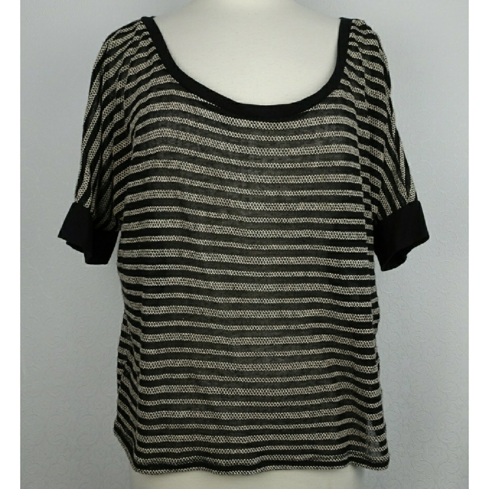 Roxy black/ white stripe top size L
